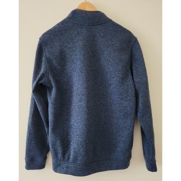 Eddie Bauer Mens Radiator Fleece Snap Front Pullover Navy Blue Mock Neck Size L - Picture 2 of 9